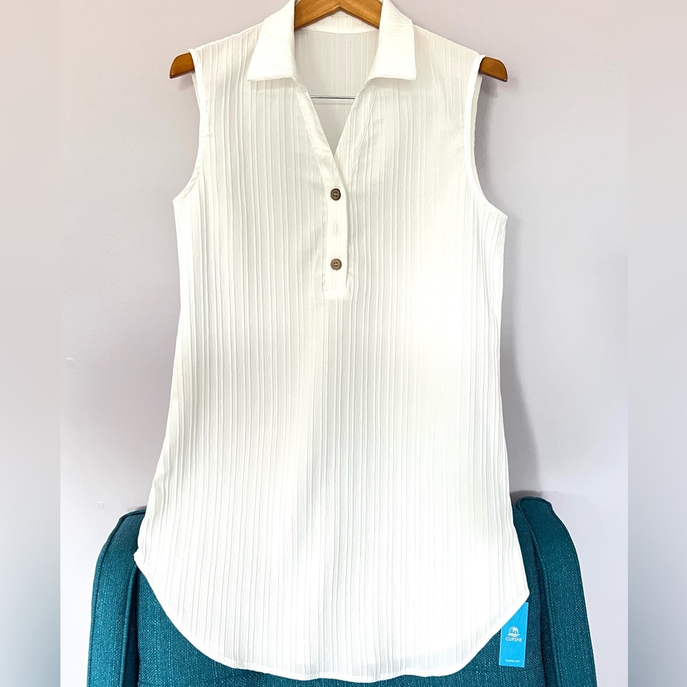 NWT White Ribbed Coverup